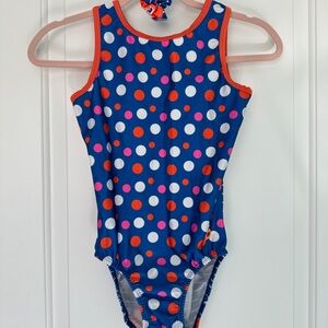 Plum Practicewear Flipside Gymnastics Leotard adult small & matching scrunchie